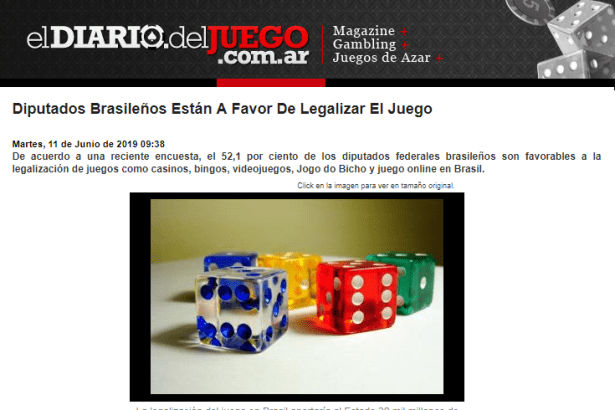 elDIARIO.delJUEGO.com.ar divulga pesquisa realizada junto aos Deputados Federais sobre questões relativas à legalização dos jogos de azar no Brasil