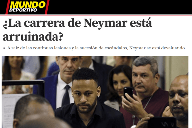 Mundo Deportivo divulga pesquisa nacional realizado pela Paraná Pesquisas sobre o Caso Neymar