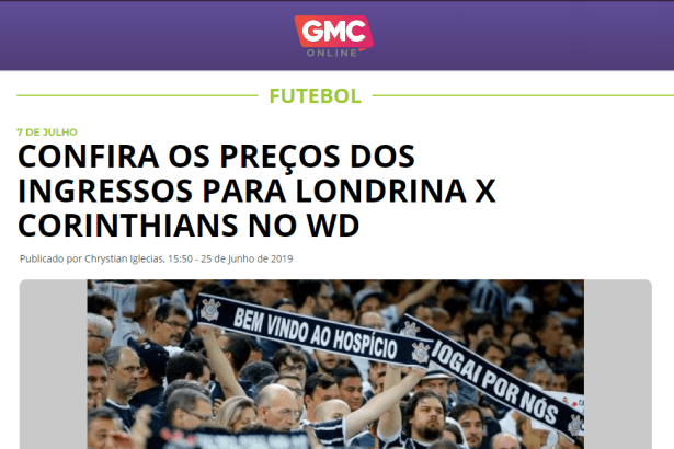 GMC Online - Futebol cita pesquisa realizado pela Paraná Pesquisas