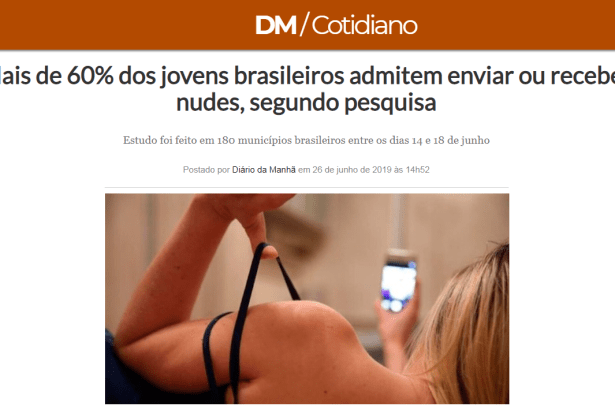 Portal DM/ Cotidiano divulga pesquisa nacional realizada pela Paraná Pesquisas sobre enviar e receber nudes