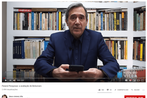 Prof. Marco Antonio Villa divulga pesquisa nacional realizada pela Paraná Pesquisas sobre Avaliação da Administração Federal