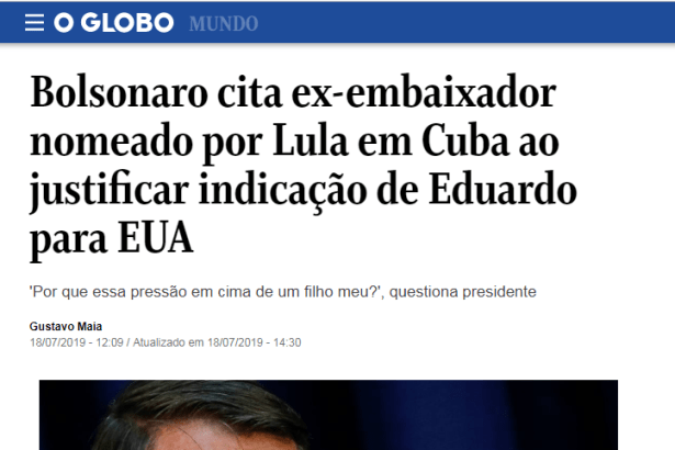 O Globo cita pesquisa realizada pela Paraná Pesquisas