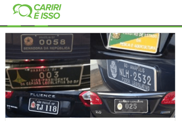 Portal Cariri É Isso divulga pesquisa realizada pela Paraná Pesquisas no Distrito Federal sobre a extinção dos carros oficiais do Governo