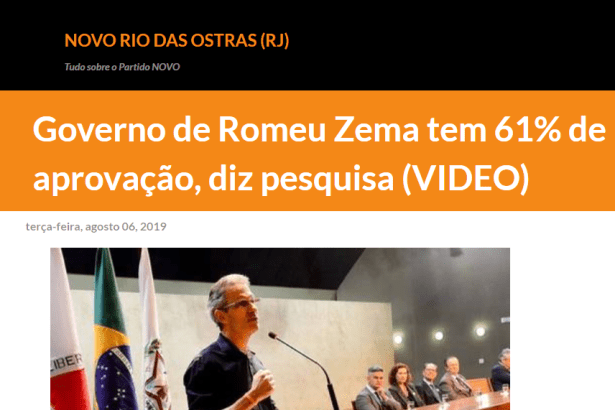 Blog Novo Rio das Ostras divulga pesquisa realizada pela Paraná Pesquisas
