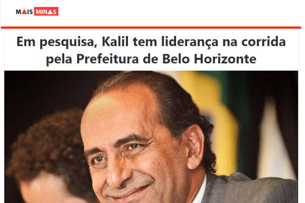 Mais Minas divulga pesquisa realizada no município de Belo Horizonte sobre a situação eleitoral para as eleições municipais de 2.020