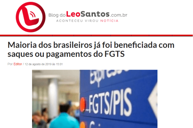 Blog do Leo Santos divulga pesquisa nacional realizada pela Paraná Pesquisas com o conhecimento sobre o funcionamento do FGTS