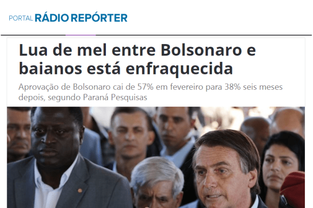 Portal Rádio Repórter divulga pesquisa realizada pela Paraná Pesquisas