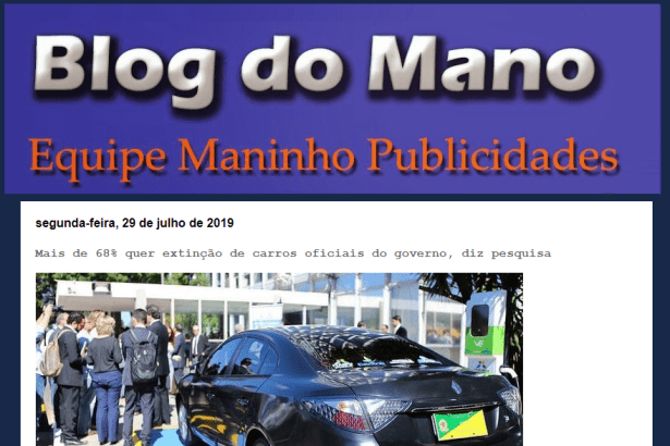 Blog do Mano divulga pesquisa realizada pela Paraná Pesquisas no Distrito Federal sobre a extinção dos carros oficiais do Governo