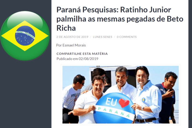 Portal Bita.com.br divulga pesquisa realizada pela Paraná Pesquisas