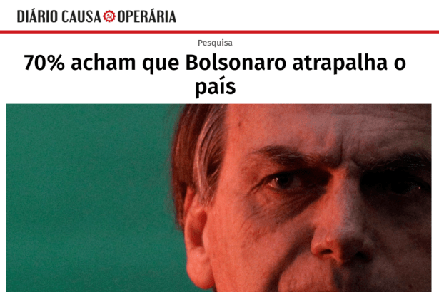 Portal Diário Causa Operária divulga pesquisa nacional realizada pela Paraná Pesquisas sobre a forma de comunicação do Presidente Jair Bolsonaro