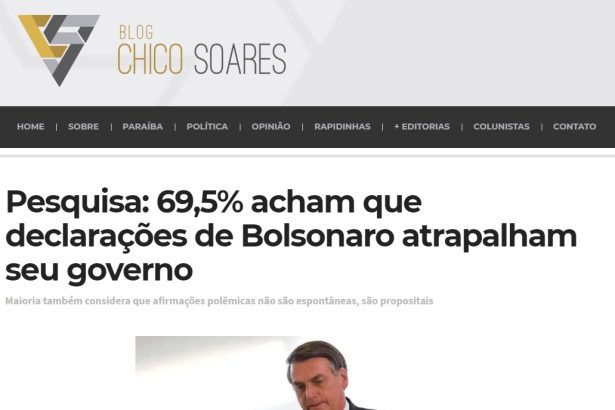 Blog Chico Soares divulga pesquisa Nacional realizada pela Paraná Pesquisas sobre a forma de comunicação do Presidente Jair Bolsonaro