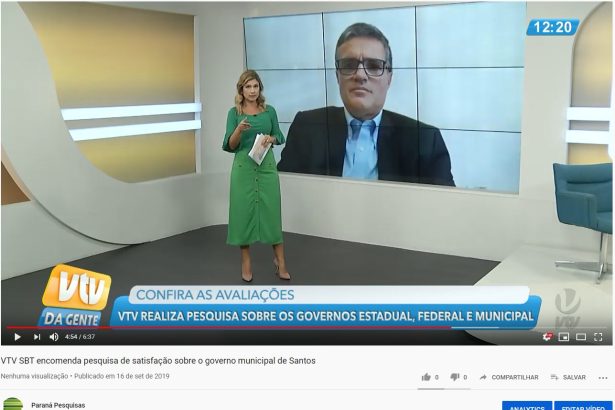 VTV SBT divulga pesquisa realizada pela Paraná Pesquisas