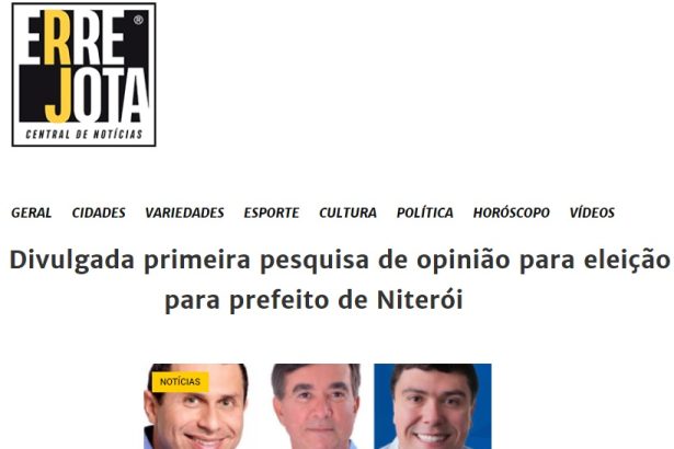 ErreJota Notícias divulga pesquisa realizada no Município de Niterói sobre a situação eleitoral para as eleições Municipais de 2020