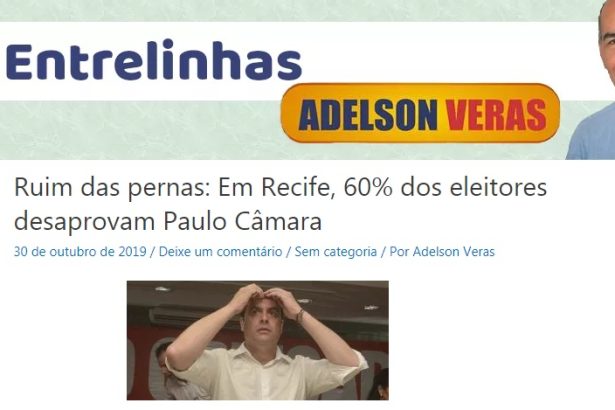 Blog Nas Entrelinhas divulga pesquisa realizada no Município de Recife sobre a popularidade do Governador Paulo Câmara