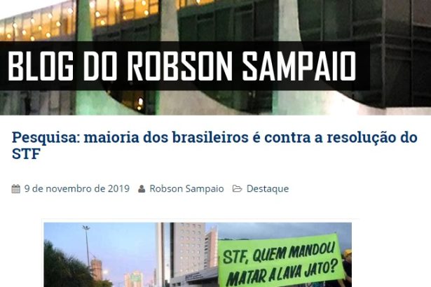 Blog do Robson Sampaio cita pesquisa realizada pela Paraná Pesquisas
