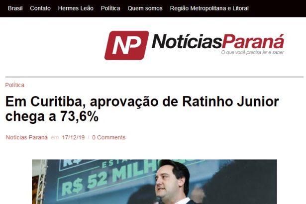 Notícias Paraná divulga pesquisa realizada pela Paraná Pesquisas em Curitiba