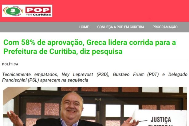 Pop FM Curitiba divulga pesquisa realizada pela Paraná Pesquisas