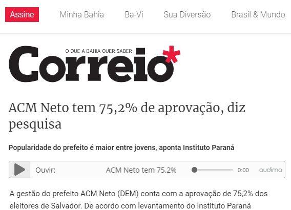 Correio24Horas divulga pesquisa realizada pela Paraná Pesquisas