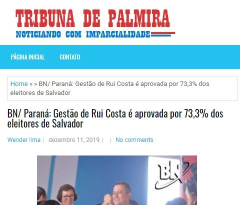 Tribuna de Palmira divulga pesquisa realizada pela Paraná Pesquisas