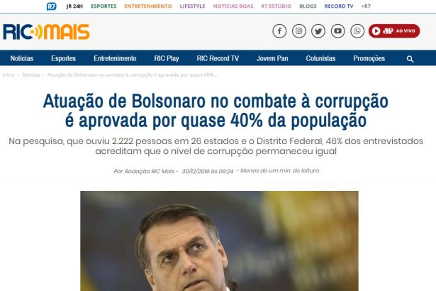 Ricmais.com divulga pesquisa realizada pela Paraná Pesquisas