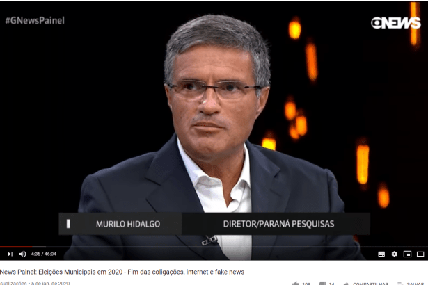 Painel Globo News divulga entrevista com Diretor da Paraná Pesquisas