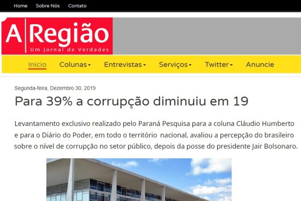 A Região divulga pesquisa realizada pela Paraná Pesquisas
