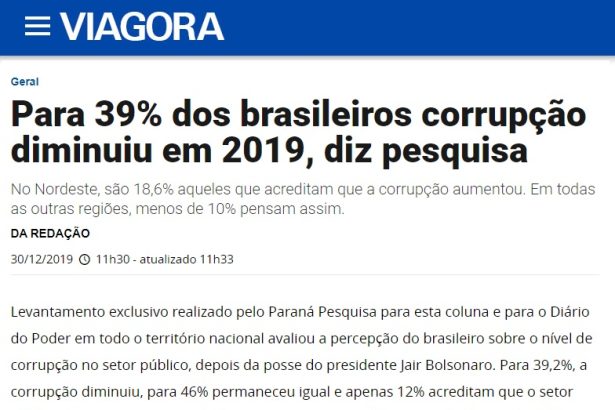VIAGORA divulga pesquisa realizada pela Paraná Pesquisas
