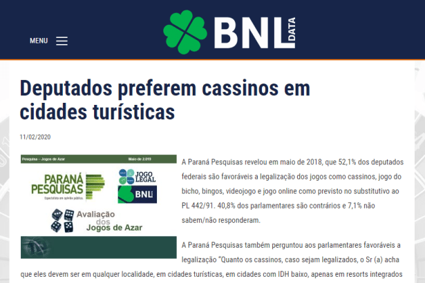 Portal BNL DATA cita pesquisa realizada pela Paraná Pesquisas