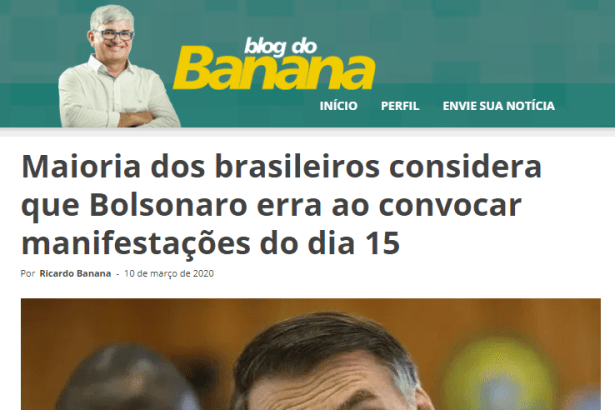 Ricardo Banana divulga pesquisa realizado pela Paraná Pesquisas