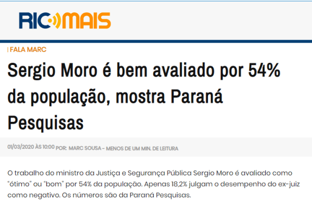 R7.com - RicMais divulga pesquisa nacional realizada pela Paraná Pesquisas