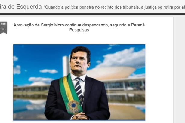 Blog A Justiceira de Esquerda divulga pesquisa nacional realizada pela Paraná Pesquisas