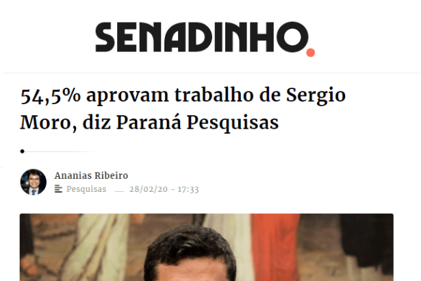 Portal Senadinho divulga pesquisa nacional realizada pela Paraná Pesquisas