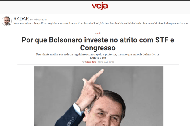 Veja.com - Radar divulga pesquisa nacional realizada pela Paraná Pesquisas