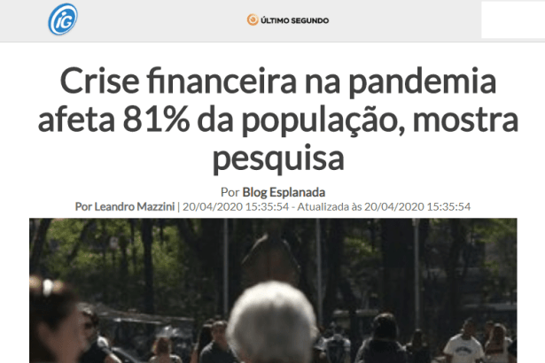Portal Último Segundo - IG divulga pesquisa nacional realizado pela Paraná Pesquisas