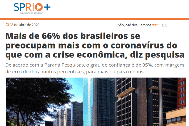Portal SPRIOMAIS divulga pesquisa nacional realizado pela Paraná Pesquisas