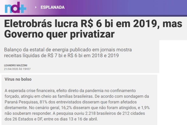 Portal ND Mais - Colunas Esplanada cita pesquisa realizado pela Paraná Pesquisas