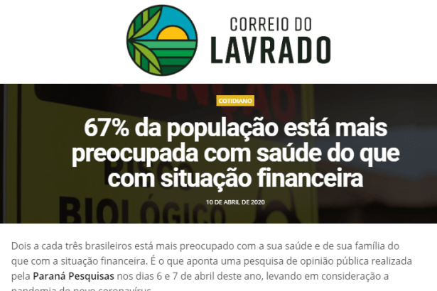 Correio do Lavrado divulga pesquisa nacional realizado pela Paraná Pesquisas