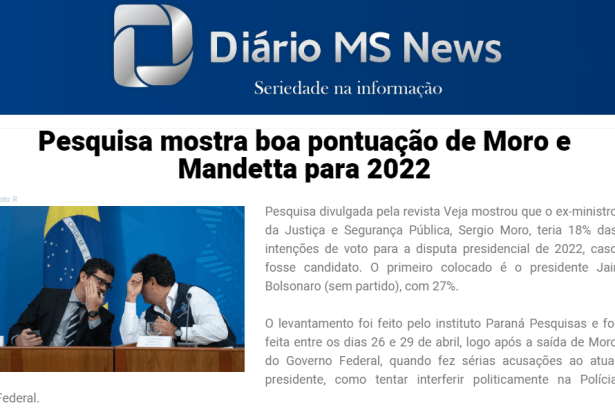 Diário MS News divulga pesquisa nacional realizado pela Paraná Pesquisas