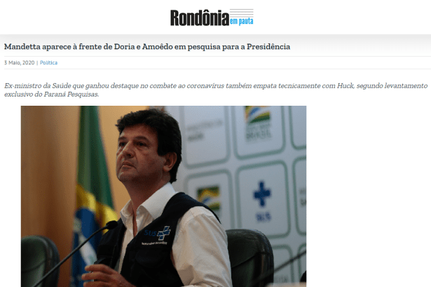 Rondônia em Pauta divulga pesquisa nacional realizado pela Paraná Pesquisas