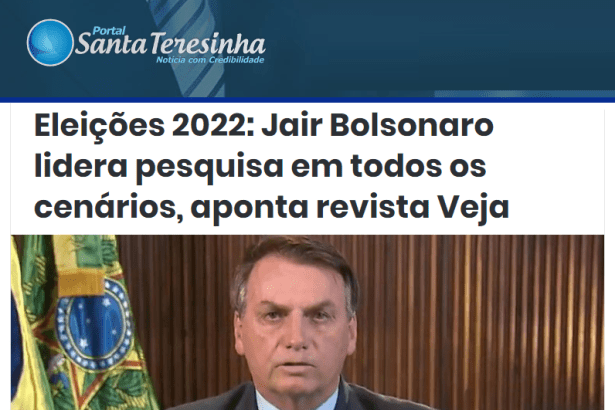 Portal Santa Teresinha divulga pesquisa nacional realizado pela Paraná Pesquisas