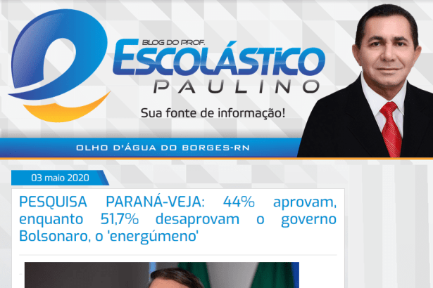 Professor Escolástico divulga pesquisa nacional realizado pela Paraná Pesquisas