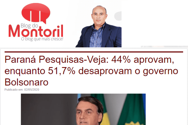 Blog do Montoril divulga pesquisa nacional realizado pela Paraná Pesquisas