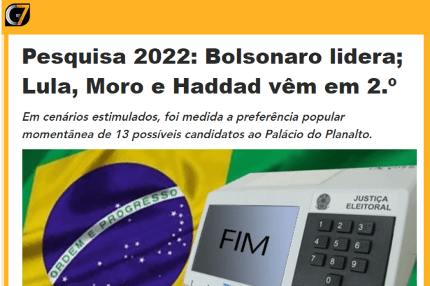 Notícias G7 divulga pesquisa nacional realizado pela Paraná Pesquisas