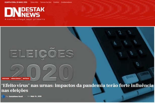 Destak News Brasil cita pesquisa realizado pela Paraná Pesquisas
