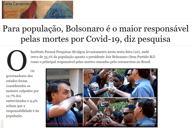 Carta Campinas divulga pesquisa realizado pela Paraná Pesquisas