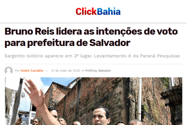 Click Bahia divulga pesquisa realizado pela Paraná Pesquisas