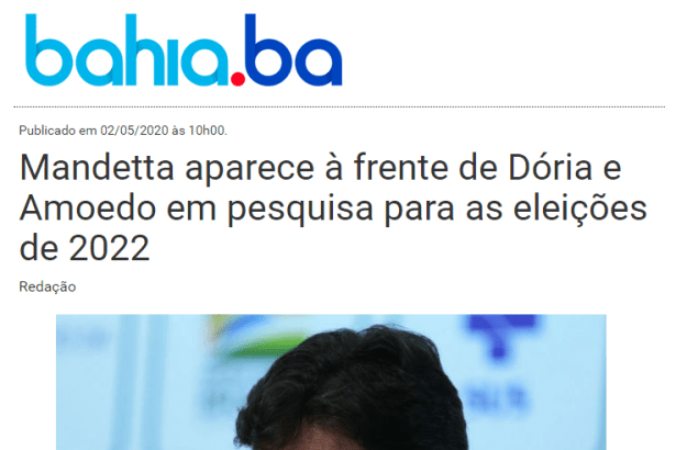 Portal Bahia.BA divulga pesquisa realizado pela Paraná Pesquisas
