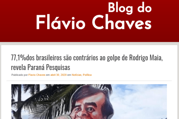 Blog do Flávio Chaves divulga pesquisa nacional realizado pela Paraná Pesquisas
