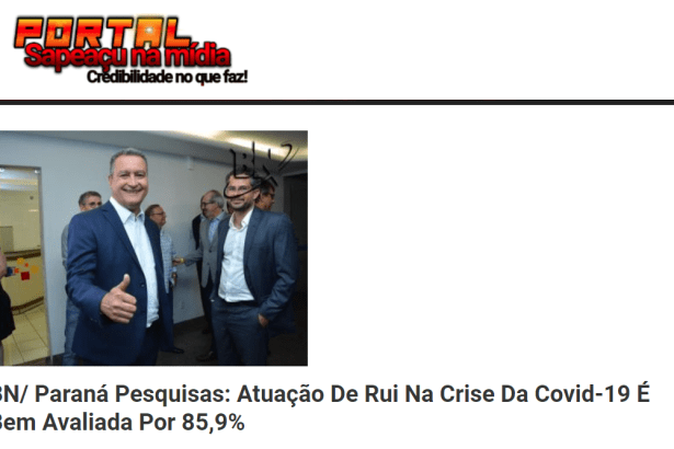 Portal Sapeaçu na Mídia divulga pesquisa realizado pela Paraná Pesquisas