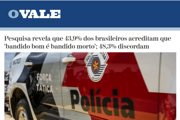 Jornal O Vale divulga pesquisa nacional realizado pela Paraná Pesquisas